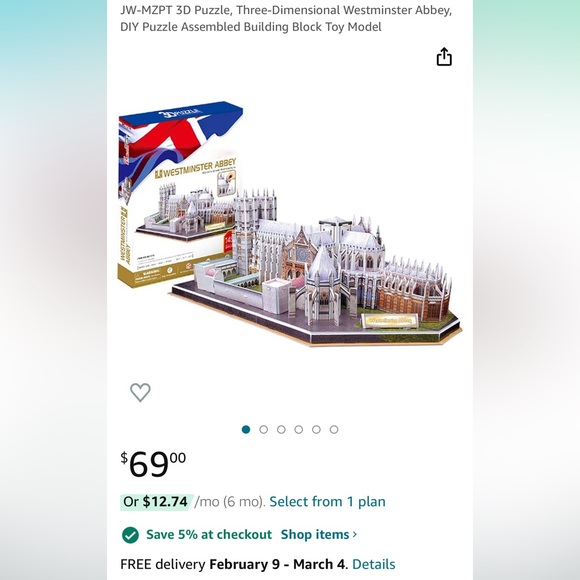 NIB Westminster Abbey 3D puzzle - Picture 3 of 3